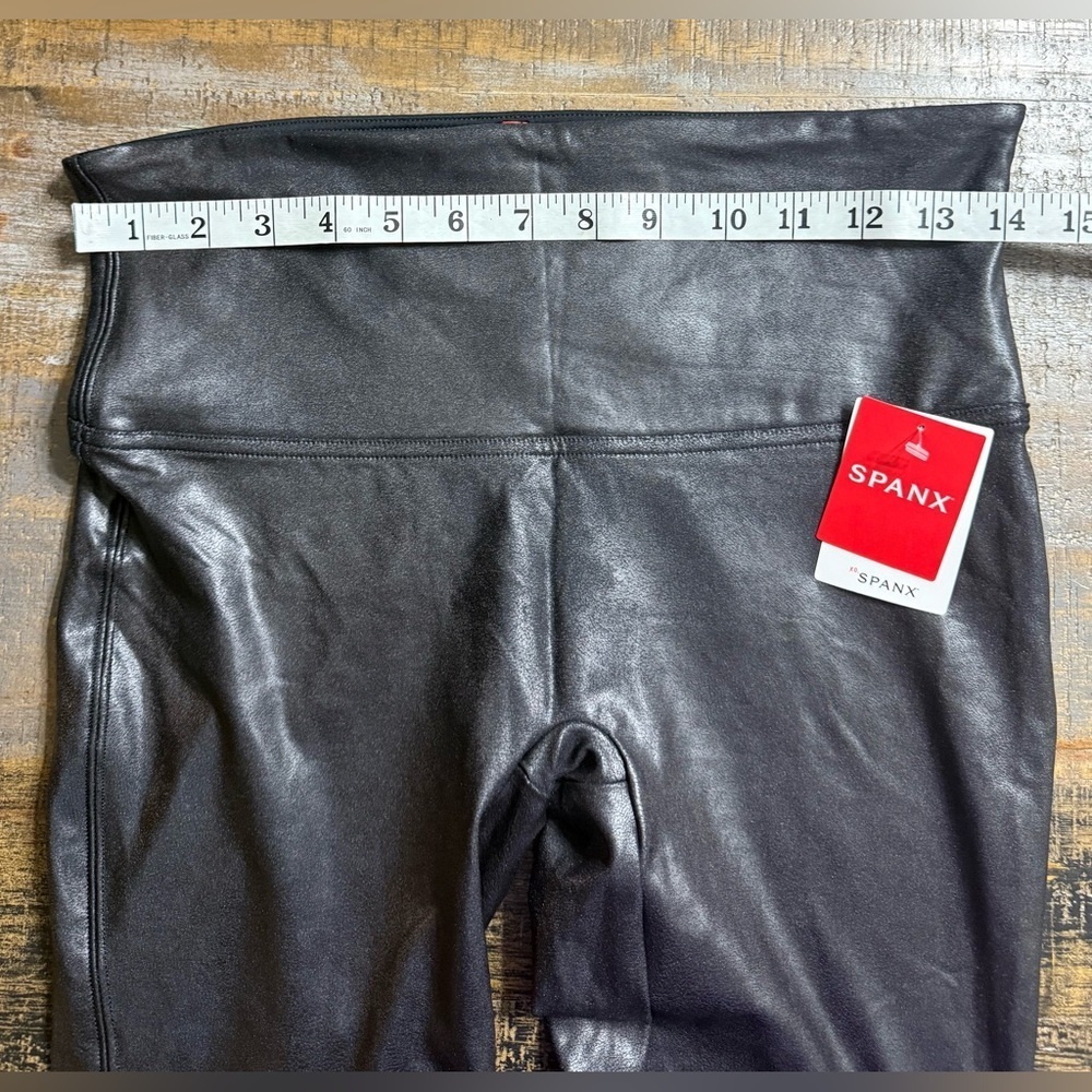 SPANX faux leather cropped 19” inseam Black Leggings - Picture 8 of 9